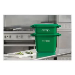Rubbermaid Commercial Compost Bin Lid, For 3.3 And 5 Gal Bins, 16.3w X 12.9d X 1.1h, Compost Green -Professional cleaning tool store 006477e420003519745719bd8b625c97e8