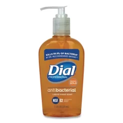 Dial Professional Gold Antibacterial Liquid Hand Soap, Floral, 7.5 Oz Pump, 12/Carton