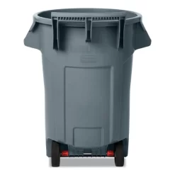 Rubbermaid Commercial Vented Wheeled BRUTE Container, 44 Gal, Plastic, Gray -Professional cleaning tool store 03672f3f7274058d09fd4308c1aca71b0e