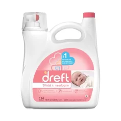 Dreft Ultra Laundry Detergent, Baby Powder Scent, 165 Oz Bottle, 4/Carton