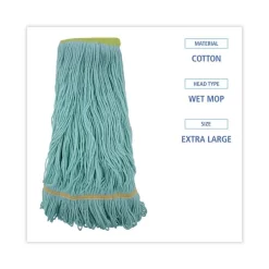 Boardwalk EcoMop Looped-End Mop Head, Recycled Fibers, Extra Large Size, Green, 12/CT -Professional cleaning tool store 04a9b0adb3220b7bb42ab17d5942da89e1