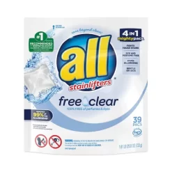 All Mighty Pacs Free And Clear Super Concentrated Laundry Detergent, 39/Pack