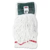 Rubbermaid Commercial Web Foot Shrinkless Looped-End Wet Mop Head, Cotton/Synthetic, Medium, White, 6/Carton