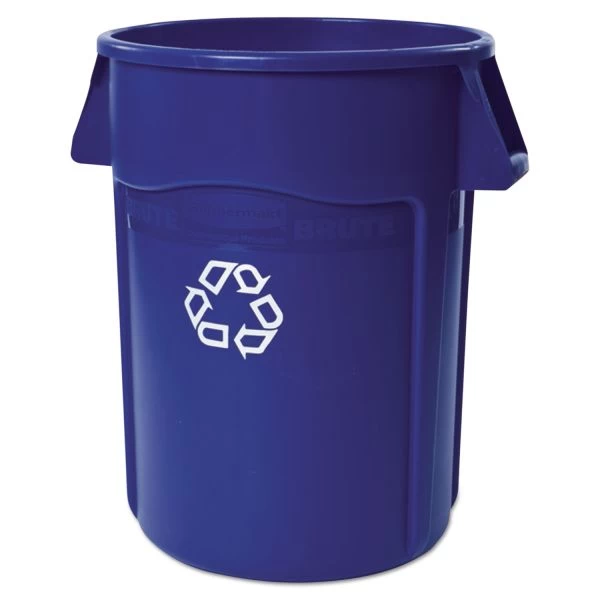 Rubbermaid Commercial Brute Recycling Container, 44 Gal, Polyethylene, Blue 1 Rubbermaid Commercial Brute Recycling Container, 44 Gal, Polyethylene, Blue