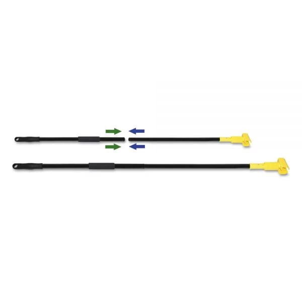 Boardwalk Two-Piece Metal Handle With Plastic Jaw Head, 1.5" Dia X 59", Black/Yellow 1 Boardwalk Two-Piece Metal Handle With Plastic Jaw Head, 1.5" Dia X 59", Black/Yellow
