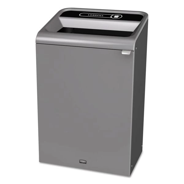 Rubbermaid Commercial Configure Indoor Recycling Waste Receptacle, 33 Gal, Metal, Gray 1 Rubbermaid Commercial Configure Indoor Recycling Waste Receptacle, 33 Gal, Metal, Gray