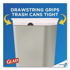 Glad Tall Kitchen Drawstring Trash Bags, 13 Gal, 0.72 Mil, 24" X 27.38", Gray, 100 Bags/Box, 4 Boxes/Carton -Professional cleaning tool store 0bfe447a16657feb6245695ce4341e85ff
