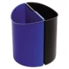 Safco Mayline Desk-Side Recycling Receptacle, 3gal, Plastic, Black And Blue