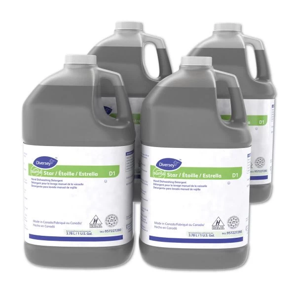 Diversey Suma Star D1 Hand Dishwashing Detergent, Unscented, 1 Gal Bottle, 4/Carton 3 Diversey Suma Star D1 Hand Dishwashing Detergent, Unscented, 1 Gal Bottle, 4/Carton - Image 3
