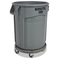 Rubbermaid Commercial Vented Round Brute Container, 20 Gal, Plastic, Gray -Professional cleaning tool store 0e5b65f728415e2359d4f590037ab5a975