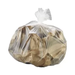 Inteplast Group High-Density Interleaved Commercial Can Liners, 30 Gal, 8 Microns, 30" X 37", Clear, 25 Bags/Roll, 20 Rolls/Carton