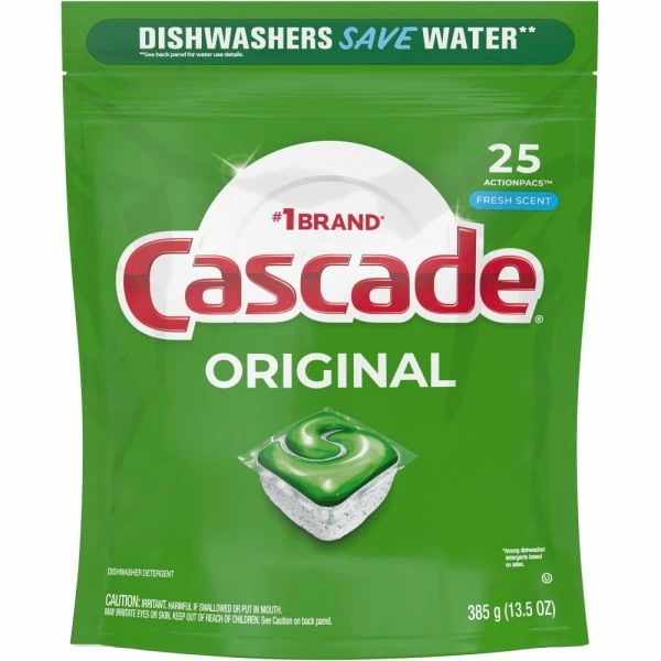 Cascade ActionPacs Dishwasher Detergent Pods, Fresh Scent, 25 Per Pack, Case Of 5 Packs 3 Cascade ActionPacs Dishwasher Detergent Pods, Fresh Scent, 25 Per Pack, Case Of 5 Packs - Image 3