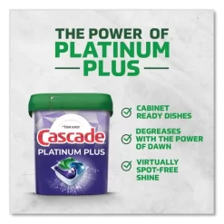 Cascade Platinum Plus ActionPacs Dishwasher Detergent Pods, Fresh Scent, 28.4 Oz Tub, 52/Tub, 3 Tubs/Carton -Professional cleaning tool store 101204819b6b4aa6827d1da6c0e051d453