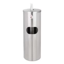 2XL Standing Stainless Wipes Dispener, 12 X 12 X 36, Cylindrical, 5 Gal, Stainless Steel