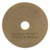 Scotch-Brite Clean And Shine Pad, 20" Diameter, Brown/Yellow, 5/Carton