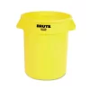 Rubbermaid Commercial Vented Round Brute Container, 20 Gal, Plastic, Yellow
