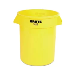 Rubbermaid Commercial Vented Round Brute Container, 20 Gal, Plastic, Yellow