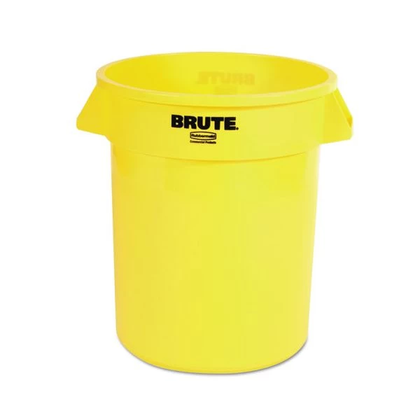 Rubbermaid Commercial Vented Round Brute Container, 20 Gal, Plastic, Yellow 1 Rubbermaid Commercial Vented Round Brute Container, 20 Gal, Plastic, Yellow