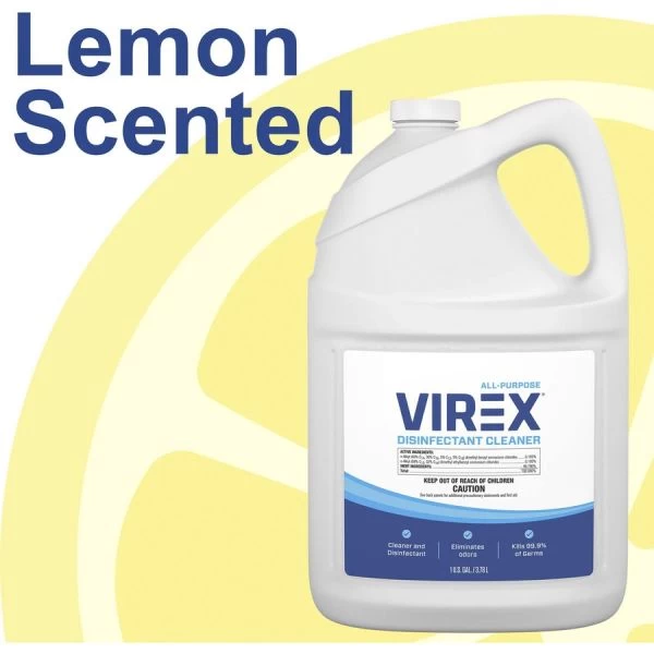Diversey Virex All-Purpose Disinfectant Cleaner, Lemon Scent, 1 Gal Container, 2/Carton 4 Diversey Virex All-Purpose Disinfectant Cleaner, Lemon Scent, 1 Gal Container, 2/Carton - Image 4