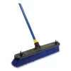 Quickie Bulldozer Rough Surface Pushbroom, 24 X 60, PET/Powder Coated Steel Handle, Blue/Black