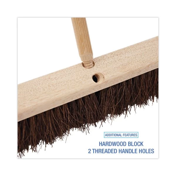 Boardwalk Floor Brush Head, 3.25" Natural Palmyra Fiber Bristles, 18" Brush 3 Boardwalk Floor Brush Head, 3.25" Natural Palmyra Fiber Bristles, 18" Brush - Image 3