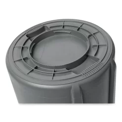 Rubbermaid Commercial Vented Round Brute Container, 55 Gal, Plastic, Gray -Professional cleaning tool store 15f37e47b446f6ac913092304a4f45b509
