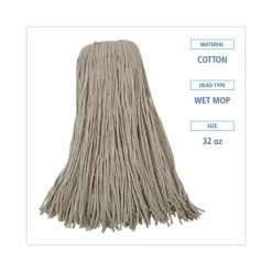 Boardwalk Mop Head, Economical Lie-Flat Head, Cotton Fiber, 32oz, White, 12/Carton -Professional cleaning tool store 15fd227267fa79486f55a0065c0ba34a08