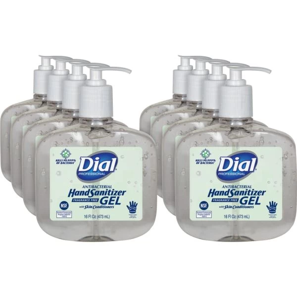 Dial Professional Antibacterial With Moisturizers Gel Hand Sanitizer, 16 Oz Pump Bottle, Fragrance-Free, 8/Carton 2 Dial Professional Antibacterial With Moisturizers Gel Hand Sanitizer, 16 Oz Pump Bottle, Fragrance-Free, 8/Carton - Image 2