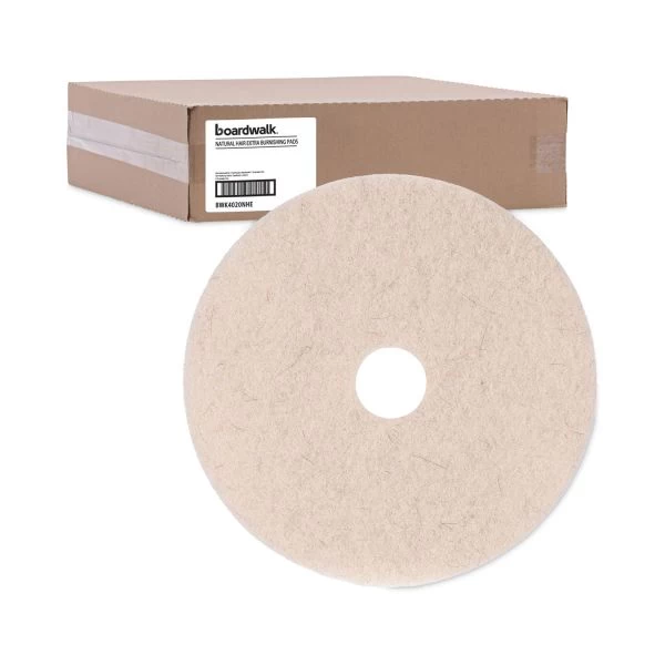Boardwalk Natural Hair Extra High-Speed Floor Pads, Natural, 20" Diameter, 5/Carton 3 Boardwalk Natural Hair Extra High-Speed Floor Pads, Natural, 20" Diameter, 5/Carton - Image 3