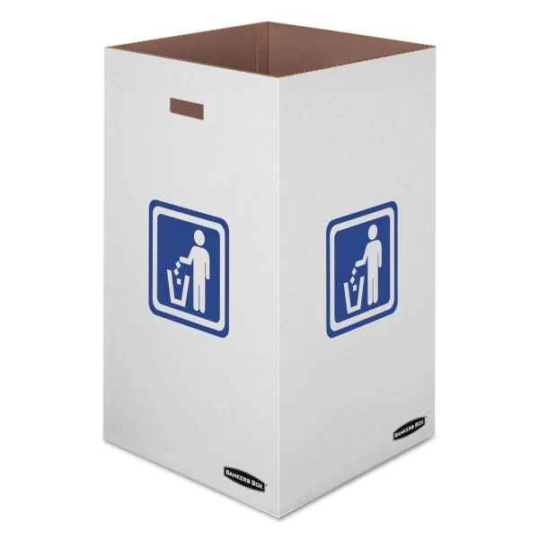 Bankers Box Waste And Recycling Bin, 50 Gal, White, 10/Carton 1 Bankers Box Waste And Recycling Bin, 50 Gal, White, 10/Carton
