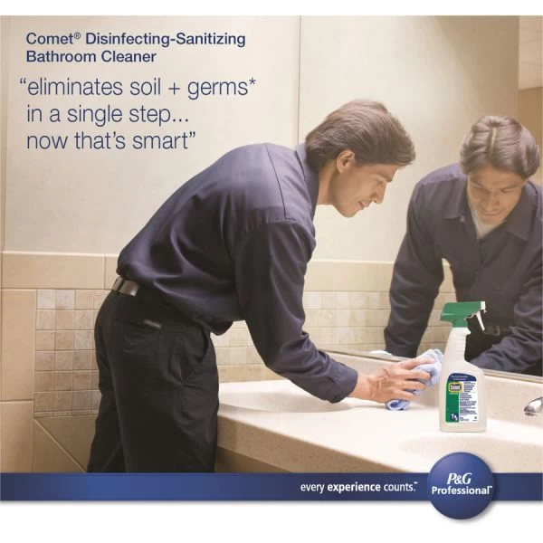 Comet Disinfecting-Sanitizing Bathroom Cleaner, 32 Oz Trigger Spray Bottle, 8/Carton 3 Comet Disinfecting-Sanitizing Bathroom Cleaner, 32 Oz Trigger Spray Bottle, 8/Carton - Image 3