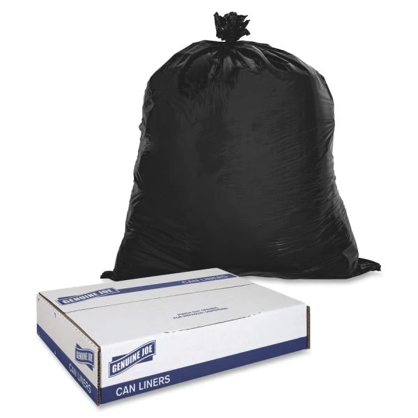 Genuine Joe 30 Gallon Trash Bags, Black, Low-Density, 0.60 Mil, 250/Carton 2 Genuine Joe 30 Gallon Trash Bags, Black, Low-Density, 0.60 Mil, 250/Carton - Image 2