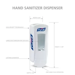 PURELL ADX-12 Dispenser, 1,200 ML, 4.5 X 4 X 11.25, White 15 PURELL ADX-12 Dispenser, 1,200 ML, 4.5 X 4 X 11.25, White -Professional cleaning tool store 1b40d52a36e1df850305a5fd767b087b06