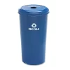 Safco Tall Recycling Receptacle For Cans, Round, Steel, 20gal, Recycling Blue