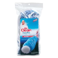 Mr. Clean SuperMop With Magic Eraser Mop Refill, Cotton, Blue