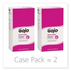 GOJO RICH PINK Antibacterial Lotion Soap Refill, Floral, 5,000 ML, 2/Carton -Professional cleaning tool store 1f18209bfd1bf93bc4128145356256da5a