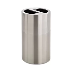 Safco Dual Recycling Receptacle, 30 Gal, Steel, Stainless Steel