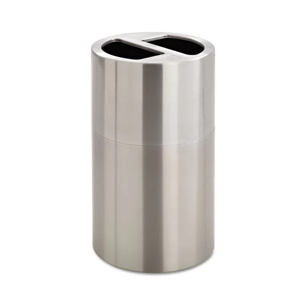 Safco Dual Recycling Receptacle, 30 Gal, Steel, Stainless Steel 1 Safco Dual Recycling Receptacle, 30 Gal, Steel, Stainless Steel