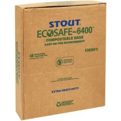 Stout By Envision EcoSafe-6400 Bags, 48 Gal, 0.85 Mil, 42" X 48", Green, 40/Box -Professional cleaning tool store 229420e2aa374e5edbd33d45beab2fa305