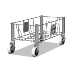 Rubbermaid Commercial Slim Jim Steel Dolly, 100 Lb Capacity, 20" X 9.3" X 9", Stainless Steel