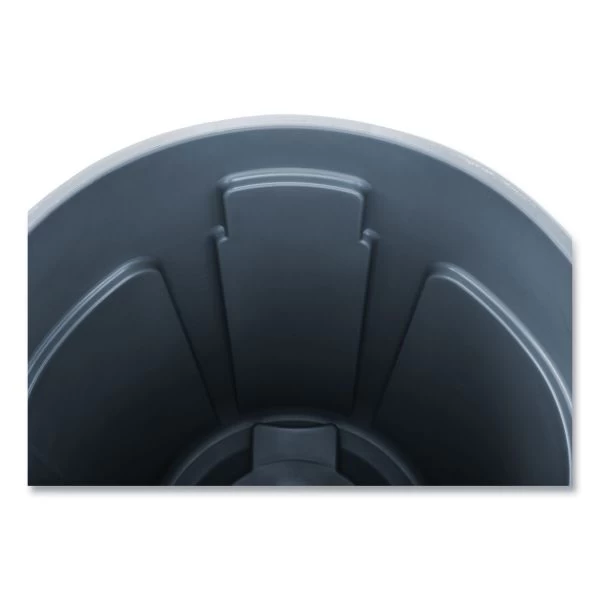 Rubbermaid Commercial Vented Round Brute Container, 32 Gal, Plastic, Gray 2 Rubbermaid Commercial Vented Round Brute Container, 32 Gal, Plastic, Gray - Image 2