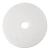 3M Low-Speed Super Polishing Floor Pads 4100, 19" Diameter, White, 5/Carton