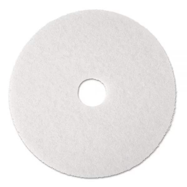 3M Low-Speed Super Polishing Floor Pads 4100, 19" Diameter, White, 5/Carton 1 3M Low-Speed Super Polishing Floor Pads 4100, 19" Diameter, White, 5/Carton
