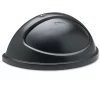 Rubbermaid Commercial Untouchable Plastic Half-Round Lid, 21.38w X 12.38d X 9.13h, Black