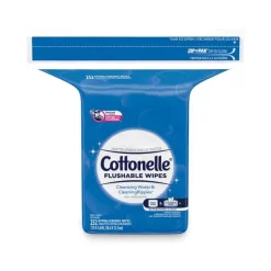 Cottonelle Flushable Wet Wipes, Zip Pack Refill, White, 5 X 7.25, 252/Pack