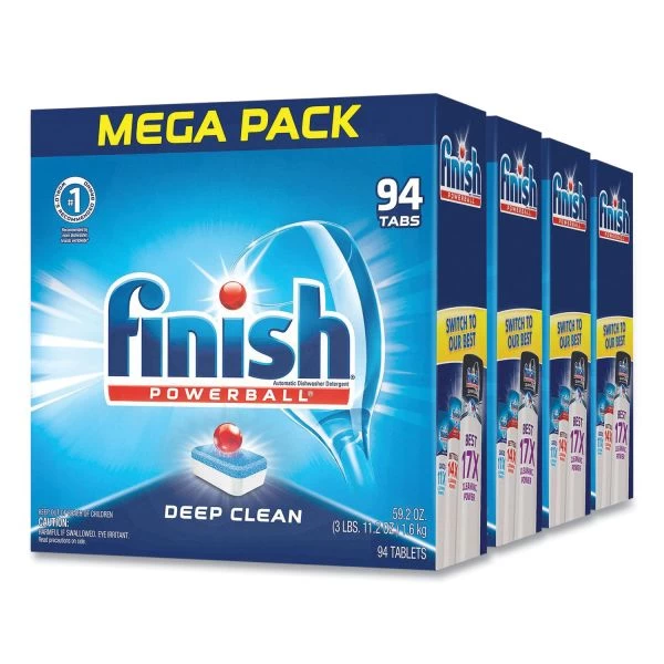 FINISH Powerball Dishwasher Tabs, Fresh Scent, 94/Box, 4 Boxes/Carton 3 FINISH Powerball Dishwasher Tabs, Fresh Scent, 94/Box, 4 Boxes/Carton - Image 3
