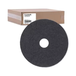 Boardwalk Standard Floor Pads, 17" Diameter, Black, 5/Carton -Professional cleaning tool store 25a0602ab1f8e3eeabbb6e0bd57d376212