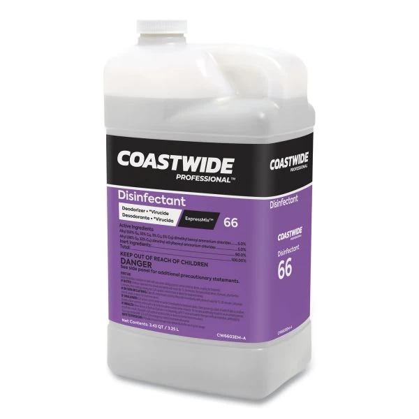 Coastwide Professional Disinfectant 66 Deodorizer-Virucide Concentrate For ExpressMix Systems, Unscented, 110 Oz Bottle, 2/Carton 4 Coastwide Professional Disinfectant 66 Deodorizer-Virucide Concentrate For ExpressMix Systems, Unscented, 110 Oz Bottle, 2/Carton - Image 4
