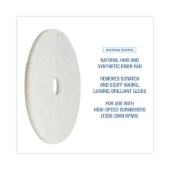 Boardwalk Ultra High-Speed Floor Pads, Natural Hair/Polyester, 20" Diameter, 5/Carton -Professional cleaning tool store 25ffd2422b5bd308d7539fff4d609eddcf