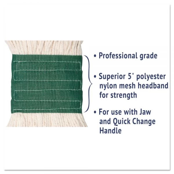 Boardwalk Super Loop Wet Mop Head, Cotton/Synthetic Fiber, 5" Headband, Medium Size, White, 12/Carton 2 Boardwalk Super Loop Wet Mop Head, Cotton/Synthetic Fiber, 5" Headband, Medium Size, White, 12/Carton - Image 2